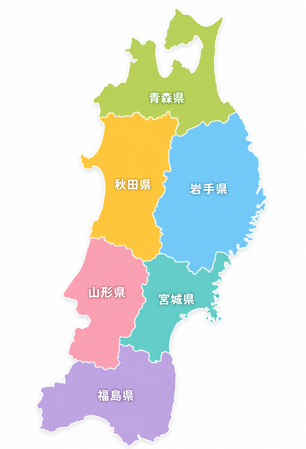 対応エリア 東北6県（青森・岩手・秋田・宮城・山形・福島）
